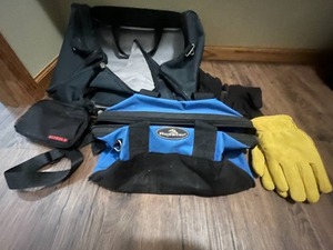 lot 354 image: Collection of Bags Including Rogster and Scheels with Work Gloves