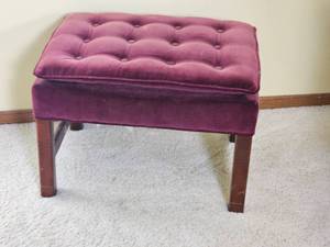 lot 97 image: Burgundy Bedroom Footstool