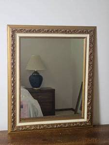 lot 103A image: Floral Molded Resin Hall Mirror