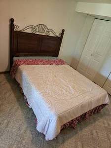 lot 56 image: Contemporary Cannonball Headboard with Scrolled Detail