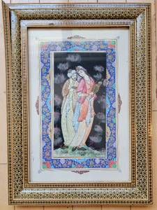 lot 65 image: Framed Artwork  Indian School, Musical Couple