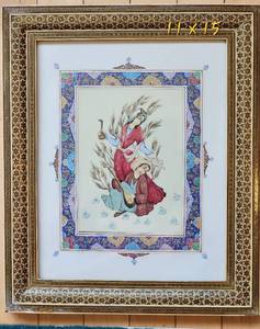 lot 66 image: Framed Artwork  Indian School, Standing Couple