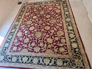 Beautiful Victorian Style Wool Area Rug - Red / Gold / Black - 10'10" x 8'2"