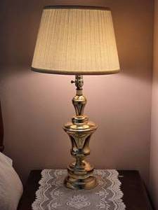 lot 85 image: Elegant Silhoutte Brass Table Lamp - A