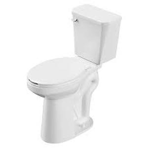 lot 31 image: Simple Project 21 in. Tall 2-Piece Toilet 1.28 GPF Single Flush Elongated Toilet in White Map Flush 1000g   Customer Returns See Pictures