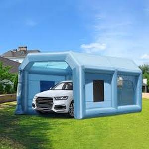VEVOR Inflatable Paint Booth, 21 ft. x 13.5 ft. x 9.8 ft. Inflatable Spray Booth, with 1100-Watt Powerful Blower  Customer Returns See Pictures