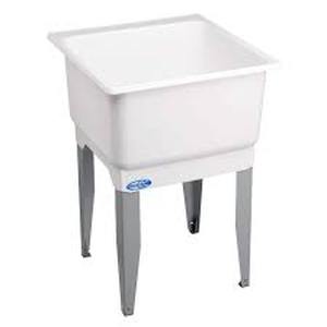 lot 13 image: MUSTEE Utilatub 20 Gallon 23 in. x 25 in. Freestanding LaundryUtility Sink in white   Customer Returns See Pictures