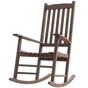 lot 26 image: Foredawn Silvan Espresso Brown Acacia Wood Classic Adirondack Outdoor Porch Rocker Outdoor Rocking Chair  Customer Returns See Pictures