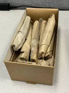 lot 35 image: 12 - PYREX Drying Tube Straight With 2 Bulbs 150x18mm