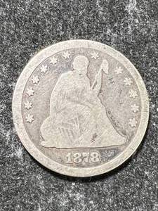 lot 27 image: 1878 US SEATED LIBERTY QUARTER