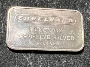 lot 45 image: 1 TROY OZ .999 FINE SILVER ENGELHARD BAR