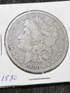 lot 52 image: 1880 US MORGAN SILVER DOLLAR