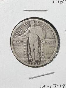 lot 53 image: 1925 US STANDING LIBERTY QUARTER