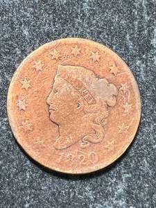 lot 64 image: 1820 US CORONET HEAD LARGE CENT