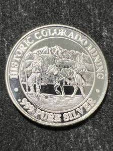 lot 73 image: .6 TROY OZ .999 FINE SILVER COLORADO MINING ROUND