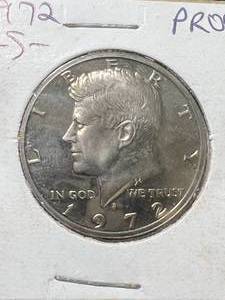 lot 83 image: 1972-S US PROOF KENNEDY HALF DOLLAR
