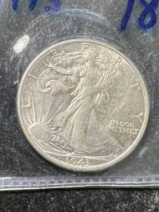 lot 97 image: 1943 US WALKING LIBERTY HALF DOLLAR