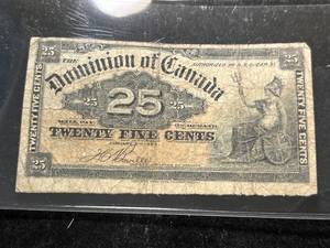 lot 114 image: 1900 DOMINION OF CANADA 25 CENT NOTE