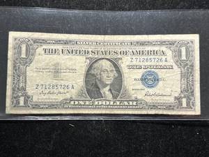 lot 117 image: 1957 US BLUE SEAL $1 SILVER CERTIFICATE