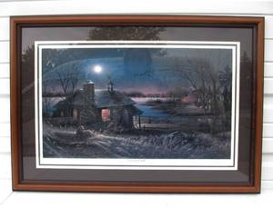 lot 12 image: Framed Signed Numbered TERRY REDLIN Print Pure Contentment 