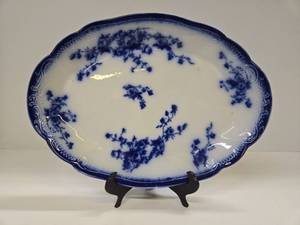 lot 141 image: Large Signed Antique Blue on White Porcelain Platter
