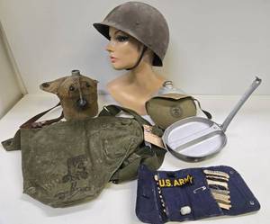 lot 148 image: Estate Lot of Old WW2 era Military Items & Boy Scout Items