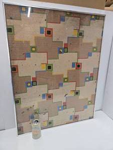 lot 240 image: Great Looking Original 1930s Deco Framed Linoleum Section #2