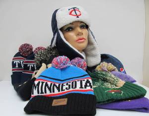 lot 35 image: Large Group of New Unused MN TWINS & other Minnesota Sports Teams Winter Hats