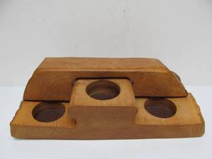 lot 50 image: Carved Wood Live-Edge Hidden Trinket Box