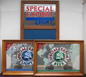 lot 71 image: Lot of 3 Vintage SPECIAL EXPORT Advertising Beer Mirrors