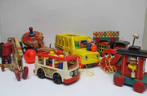 lot 89 image: Large Group of Vintage Fisher Price Pull Toys Little People etc
