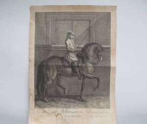 lot 115 image: Original Antique 18th Century Equestrian ArtworkEngraving by Johann Elias Ridinger