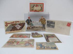 lot 133 image: Great Lot of Old Antique Advertising Trade Cards etc