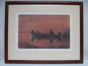 lot 135 image: Excellent Framed Vintage Edward S. Curtis Photo Print - Kutenai Duck Hunter