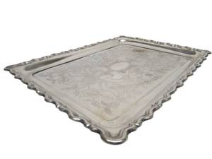 lot 108 image: Fantastic Antique Austrian Silver Collection #8 - 1848 Ornate Service Tray by Christian Sander Sr.