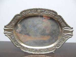 lot 109 image: Fantastic Antique Austrian Silver Collection #9 -  Austro-Hungarian Ornate Repousse Serving Tray