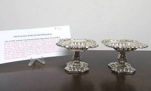lot 111 image: Fantastic Antique Austrian Silver Collection #11 - Pair of 1836 Austrian Empire Spice Bowls by Franz Gindorf