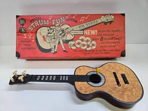lot 175 image: Very Cool Vintage Mattel Strum Fun Guitar wRecords & Original Box