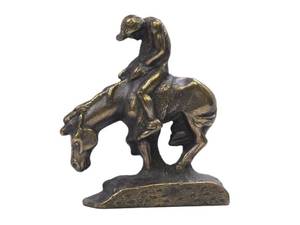 lot 185 image: Smaller Antique Brass or Bronze End of Trail Sculpture