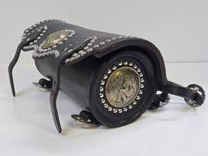 lot 276 image: Excellent Quality Handmade Studded Leather Saddlebag by John Clark - Shakopee