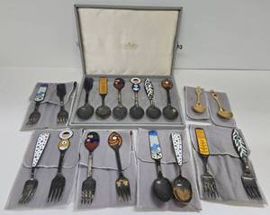 lot 371 image: Large Collection of Mid Century Michelsen Denmark Sterling Silver Spoons
