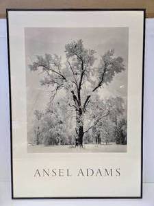 lot 377 image: Large Vintage 1980s Framed ANSEL ADAMS Photography Poster 