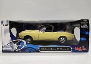 lot 323 image: Mint in Box Diecast Metal 1967 Chevy Camaro SS 396 Convertible - Yellow
