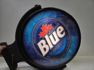 lot 361 image: Large Working Double Sided Light Up LABATT BLUE Beer Sign