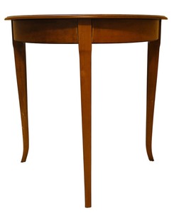 lot 7 image: Wooden Half Moon Console Table