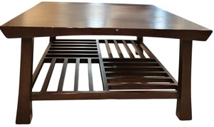 lot 33 image: Dark Cherry Wood Stain Coffee Table  Cocktail Table