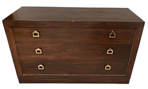 lot 36 image: Mid-Century Modern Three-Drawer Wood Dresser