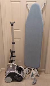 lot 30 image: Ironing Board with Rowenta Steamer and Iron