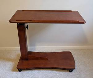 lot 22 image: Rolling Adjustable Tray Top Table