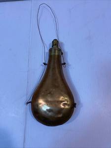 lot 56 image: Brass Gun Powder Flask